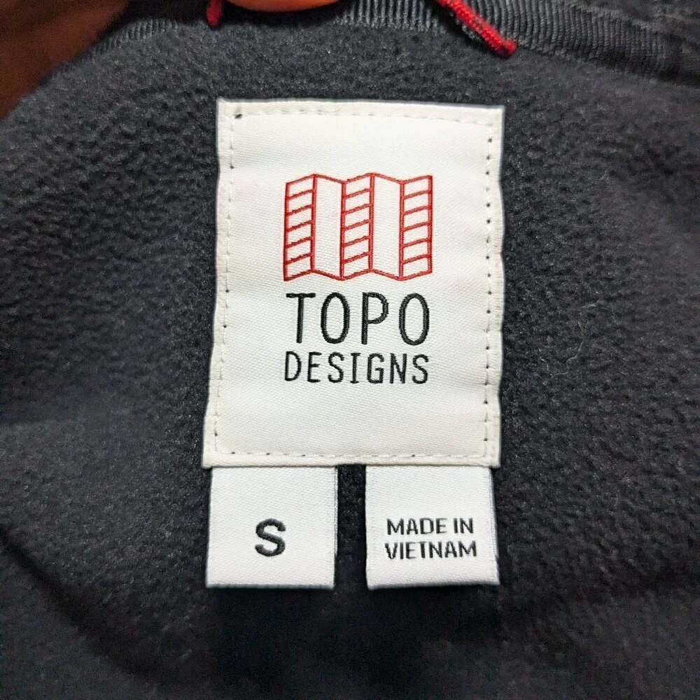 Topo Designs Black Fleece Hoodie Jacket Men's Small